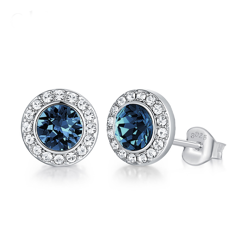 Kristal Lacivert Küpe - E0768